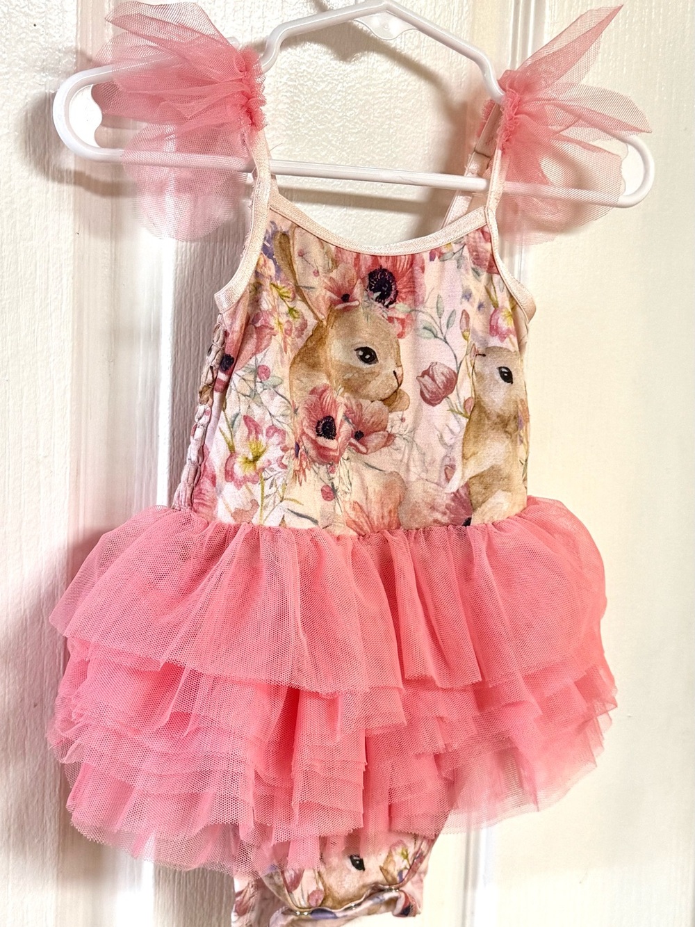 Posh Peanut Pink Bunny Floral Tutu Dress